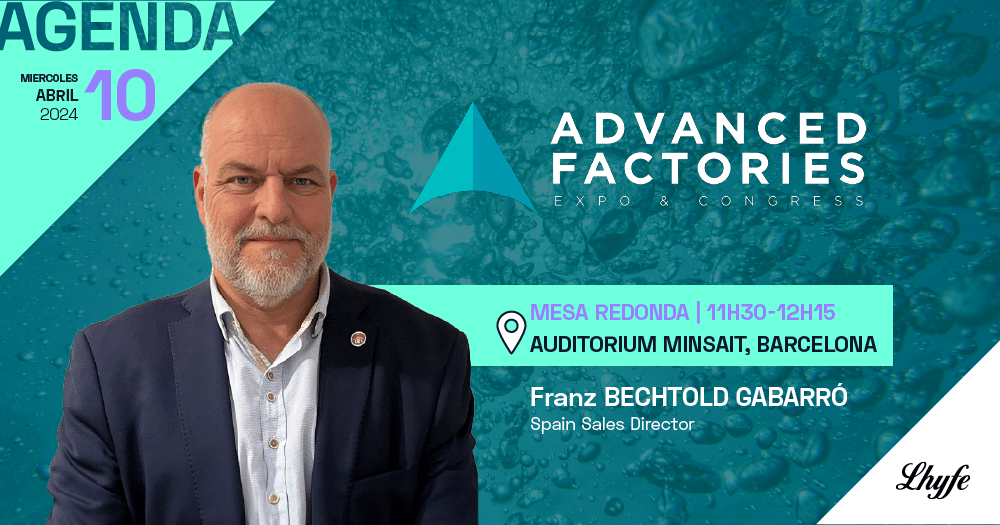 Franz Bechtold, Head of Lhyfe en España, participará hoy entre las 11.30 y las 12.15 horas en una conferencia sobre el hidrógeno titulada "Uso del hidrógeno en la industria, ¿realidad o mito?" en el marco de ADVANCED FACTORIES.
